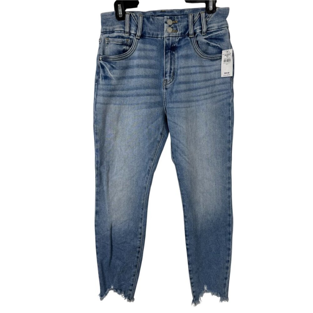 KanCan NEW Kurvy Ultra High Rise Ankle Skinny Lightwash Blue Denim Jeans Size 28